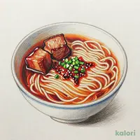 豚の角煮とらーめんのセット（旨辛しょうゆ）