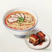 豚の角煮とらーめんのセット（旨辛とんこつ）