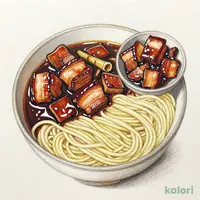 豚の角煮とらーめんのーセット(濃厚つけめん)