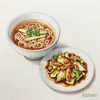 豚肉ときゃべつのホイコーローとらーめんのセット（しょうゆ）