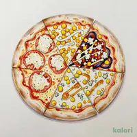 Quattro Pizza (Margherita, Mayo-Corn, Eggplant, Gorgonzola)