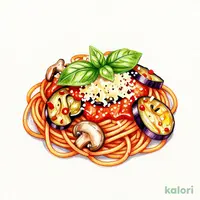 ナスときのこのパルミジャーノ トマトスパゲッティ