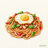 バジル香るガパオスパゲッティ