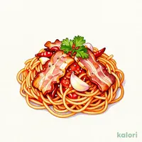 ベーコンと唐辛子のアラビアータスパゲッティ