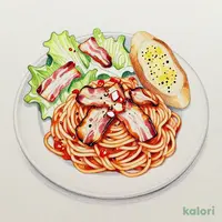 Bacon and Chili Arrabbiata Spaghetti Combo Plate