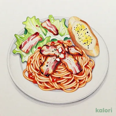 Bacon and Chili Arrabbiata Spaghetti Combo Plate