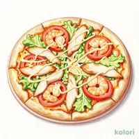 Shrimp and Steamed Chicken Salad Pizza
