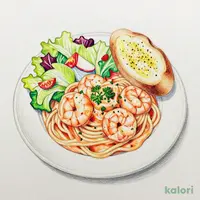 海老のトマトクリームのコンビプレート