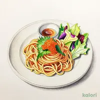 炙りたらこと大葉のスパゲッティのコンビプレート