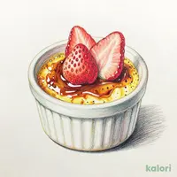 苺の自家製カスタードブリュレ