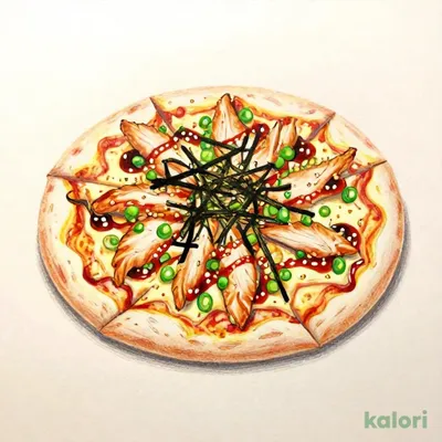 蒸し鶏とねぎの和風ピッツァ