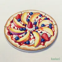 とろける桃とべりーのスイーツピッツァ