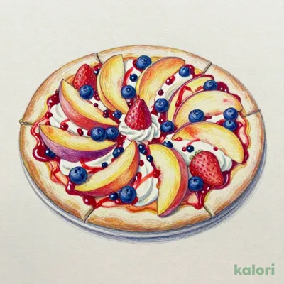Melting Peach and Berry Dessert Pizza