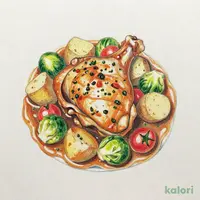 じゃがいもと芽キャベツの香味野菜チキンソテー