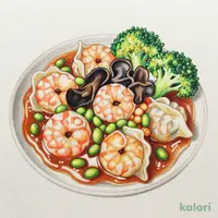 枝豆ときくらげのえび餃子中華あんかけ