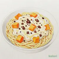 かぼちゃクリームとミート スパゲッティ(クリームソース味)