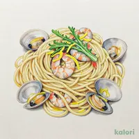 アサリ・エビ・菜の花 スパゲッティ(塩味)
