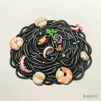 イカスミトマトペスカトーレ