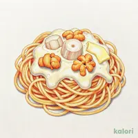 ウニとホタテ貝柱 スパゲッティ（クリームソース味）