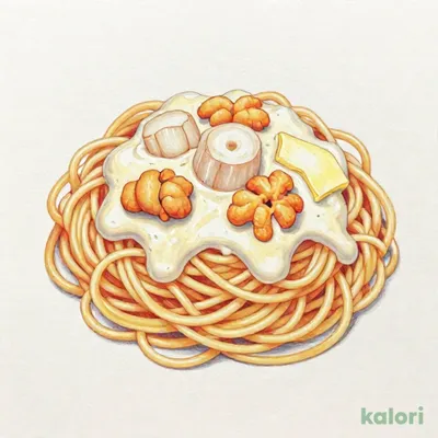 ウニとホタテ貝柱 スパゲッティ（クリームソース味）