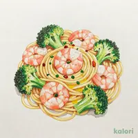エビとブロッコリー スパゲッティ（塩味）