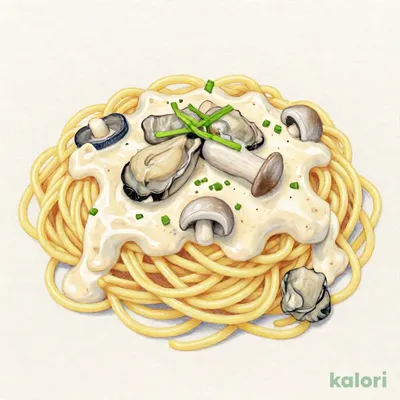 カキとエリンギ スパゲッティ（クリームソース味）
