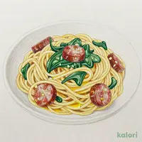 ソーセージとほうれん草 スパゲッティ（塩味）