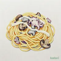 タコときのこ スパゲッティ（ペペロンチーノ味）