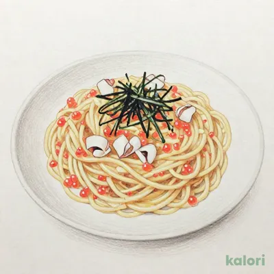 タラコとイカ スパゲッティ（塩味）