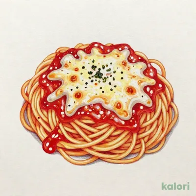 チーズたっぷり スパゲッティ（辛いトマトソース味）