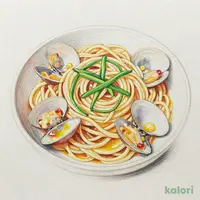 ハマグリと長ねぎ スパゲッティ（ペペロンチーノ味）