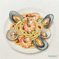 ブイヤベース風 スパゲッティ（ペペロンチーノ味）