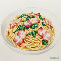 ベーコンとほうれん草 スパゲッティ（ガーリック味）