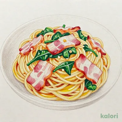 ベーコンとほうれん草 スパゲッティ（ガーリック味）