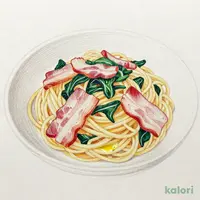 ベーコンとほうれん草 スパゲッティ(塩味)