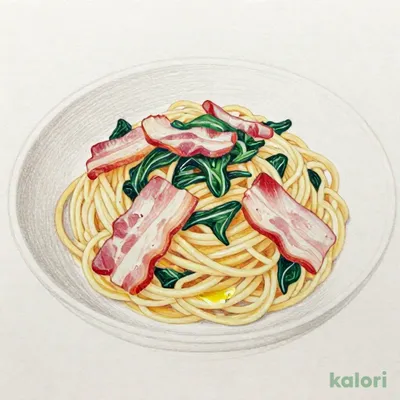 ベーコンとほうれん草 スパゲッティ（塩味）