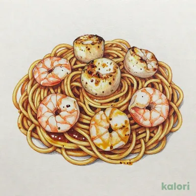 ホタテ貝柱とエビ スパゲッティ（オリジナル味）