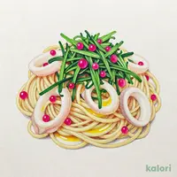 梅しそとイカ スパゲッティ(塩味)