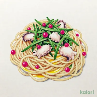 梅しそとタコ スパゲッティ（塩味）