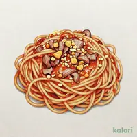 豚肉辛みそ スパゲッティ