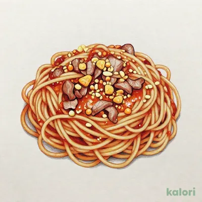豚肉辛みそ スパゲッティ