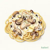 鶏肉・ポルチーニ茸・きのこ スパゲッティ（クリームソース味）