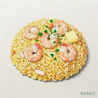 ホタテ貝柱とエビ ピラフ(塩味)