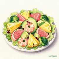 シャキッと梅ドレ彩りフルーツサラダ