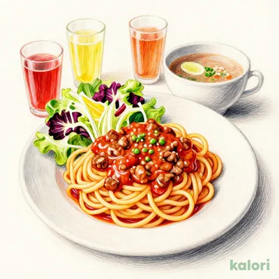 こく旨ミートソースランチ(セットサラダ・ドリンクバー付き)