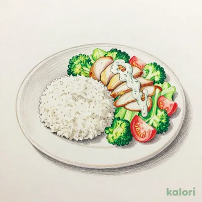 Steamed Chicken and Vegetable Salad (S) Set with Rice or Bread