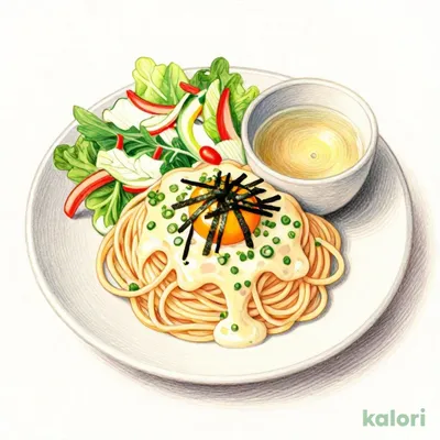 明太クリームカルボナーラランチ(セットサラダ・ドリンクバー付き)