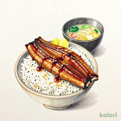 Morning Unaju (Double Eel Rice Box) with Miso Soup and Pickles