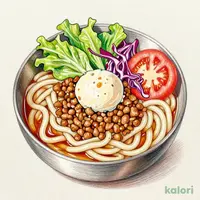 豆富と肉味噌のサラダうどん