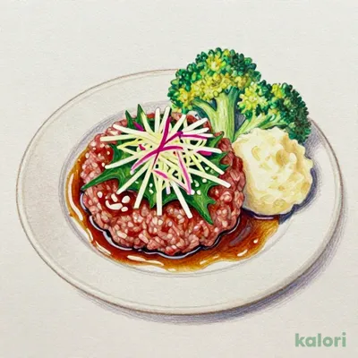 ビーフ100％大葉おろしの粗挽きステーキ風ハンバーグ